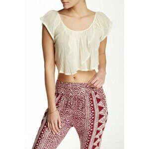Billabong Festival Sol Scoop neck Crop Top Cool Whip Size S M